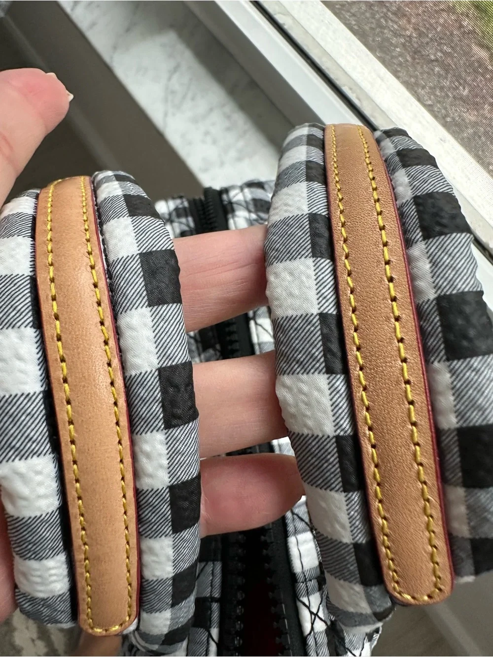 MZ Wallace Small Sutton Deluxe Black & White Quilted Gingham Tote